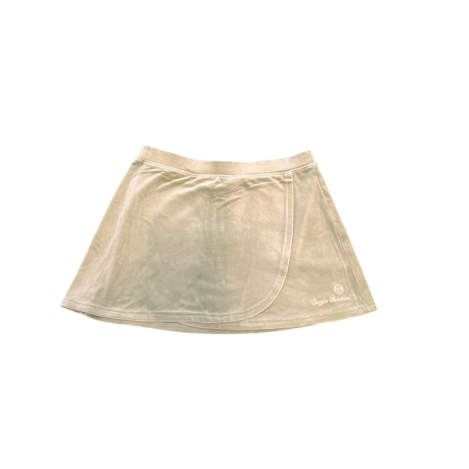 Nwt Sergio Tacchini Tennis Skirt Green Velour Wrap Style Size Large — image 2 of 8